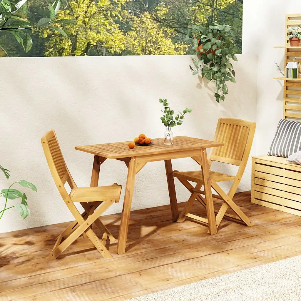 Set da Pranzo per Giardino 3 pz in Legno Massello di Acaciacod mxl 90607