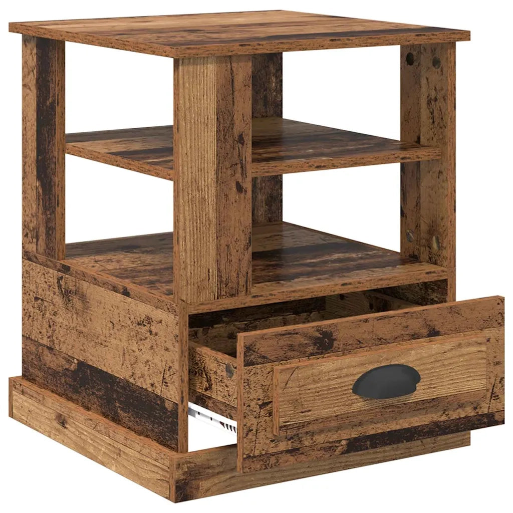 Armadio da Notte con cassetto Legno vecchio 50 x 50 x 60 cm 881408