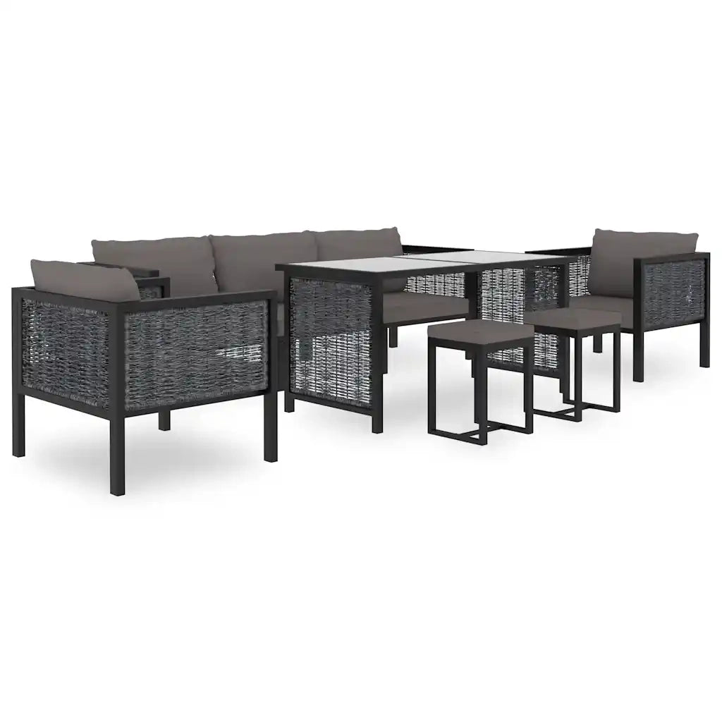 idaXL Divano Angolare Modulare Bracciolo Sinistro Polyrattan Antracite cod mxl 55261