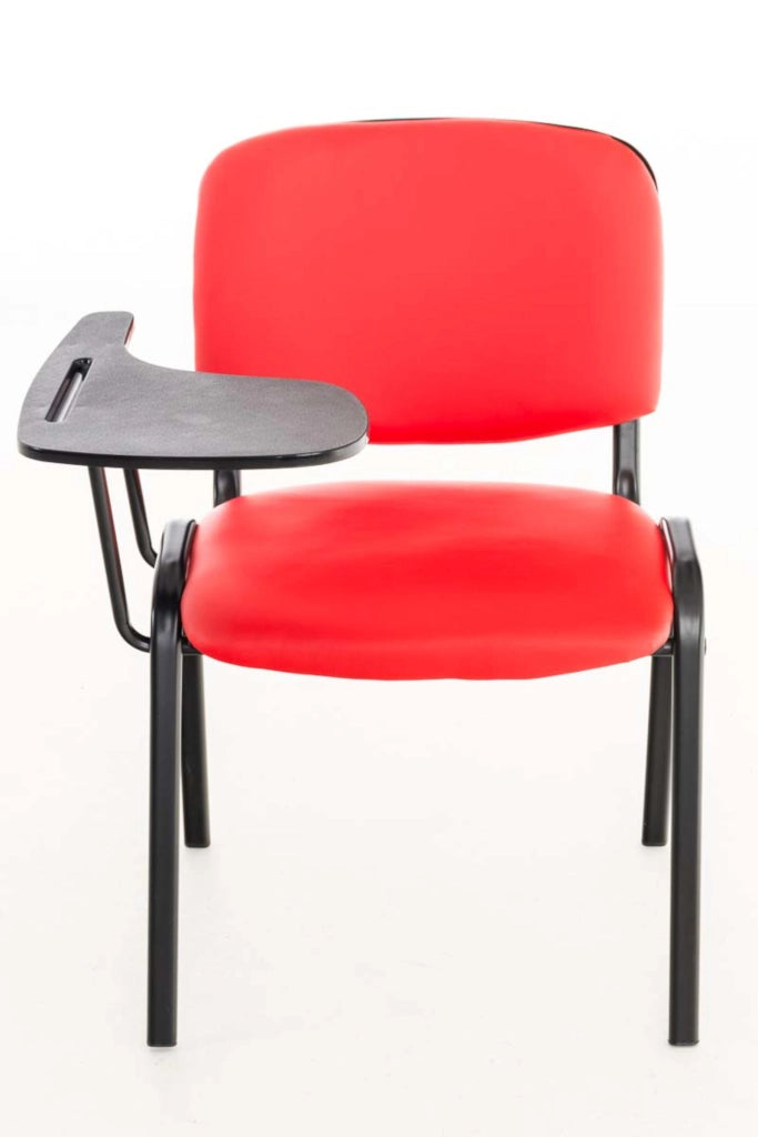 Set di 4 sedie Ken con tavolo pieghevole in similpelle rosso