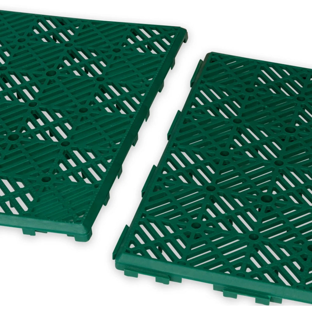 IDMarket - Set 10 pezzi piastrelle plastica pavimento giardino verdi 29,5x29,5 cm