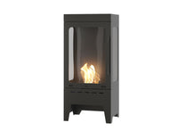 Camino a Bioetanolo da Pavimento 50x110x37,5 cm Incoza 3 Nero con Vetro