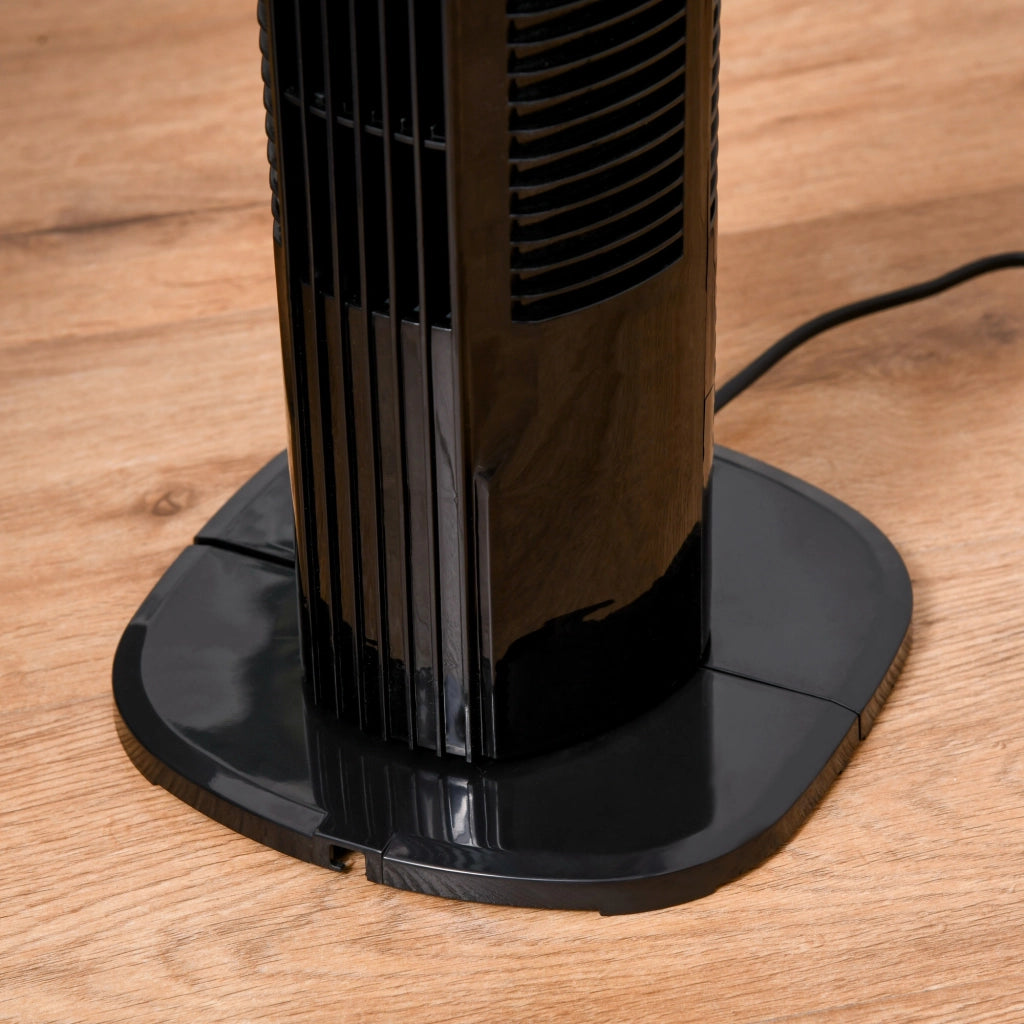 Ventilatore a Torre con Telecomando a 5m, Oscillante 70¡ã, 3 Funzioni e 3 Velocit¨¤, Nero