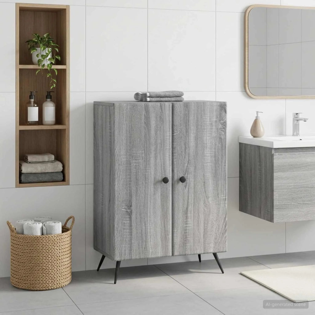 Mobiletto da Bagno BREDA Sonoma grigio 59,5 x 31 x 80 cm 897501
