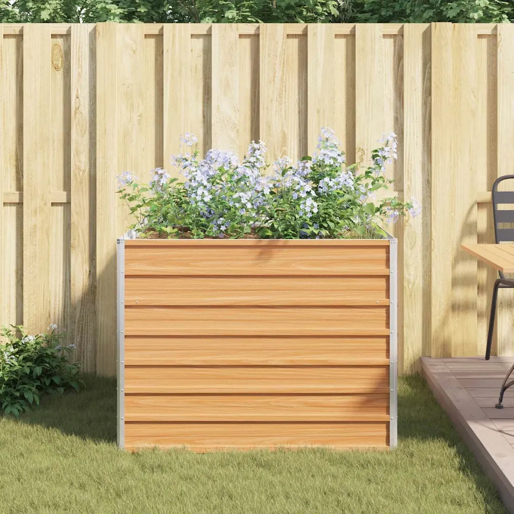 Fioriere | Cassetta per fiori | Letto rialzato da giardino Marrone Chiaro 100 x 100 x 77 cm
