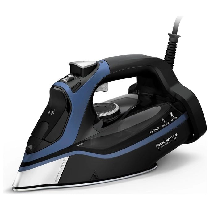 Rowenta DW9411D1 ferro da stiro Ferro da stiro a secco e a vapore 3000 W Nero, Blu