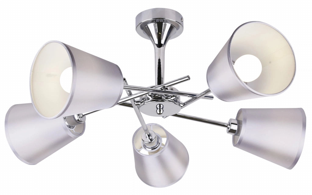 Lampadario Candellux VOX 35-70630 cromo 5xE14 tessuto