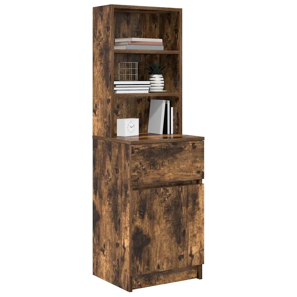 Comodino Rovere Fumo 39x35x125 cm in Legno Multistrato 861314
