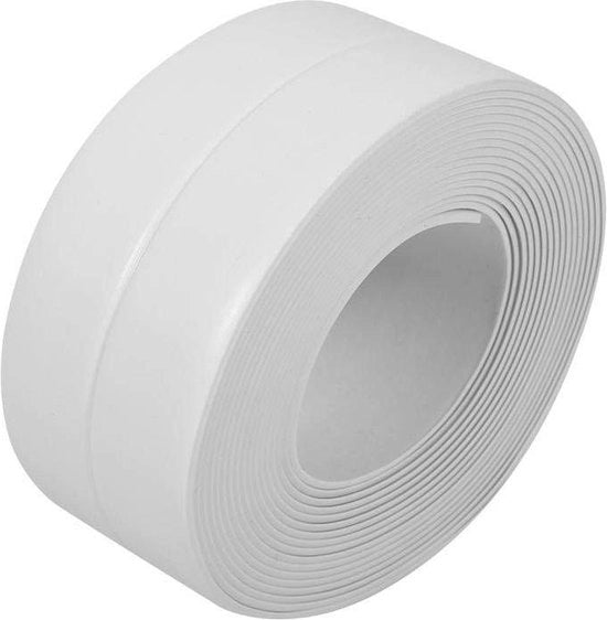 Tappetino a doppio lato impermeabile in PVC per vasca da bagno - 32 metri - resistente a muffa - angolo muro - bianco.