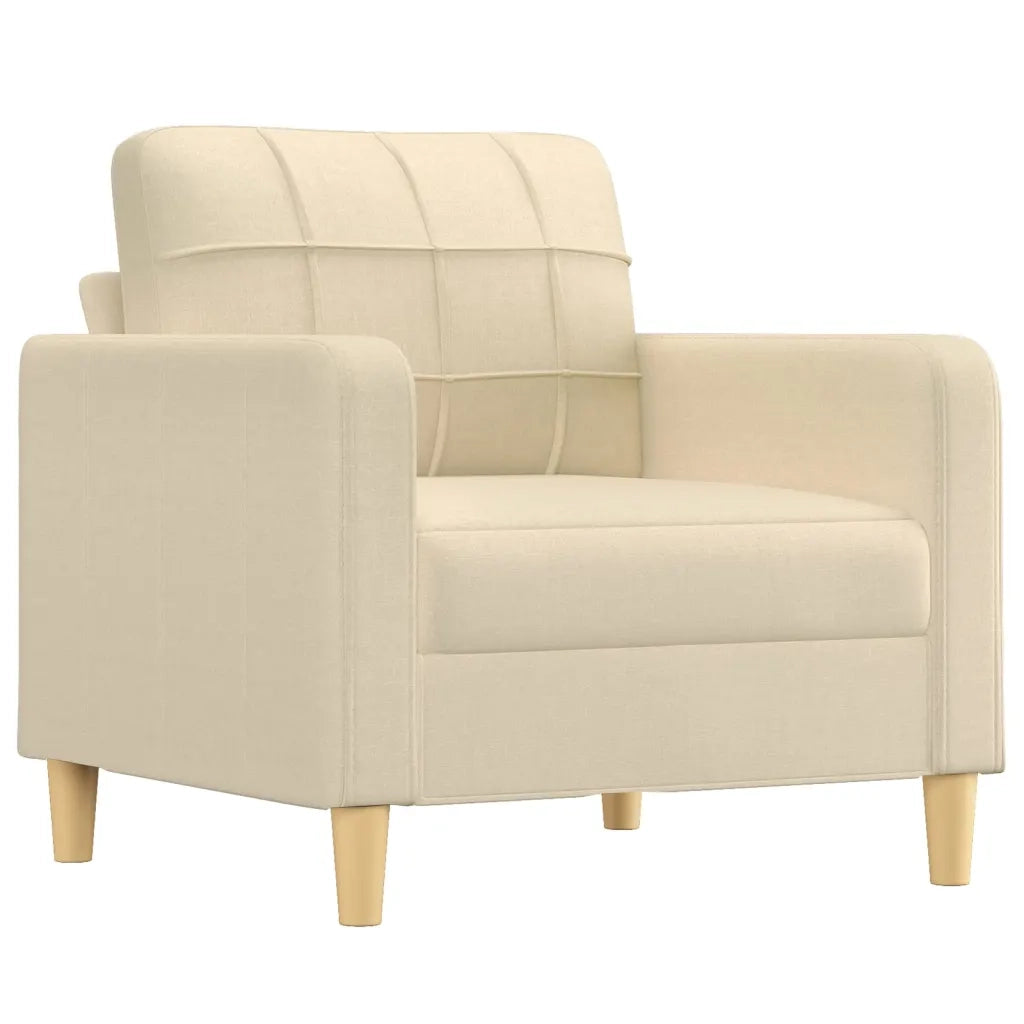 Set Divani 3 pz con Cuscini Crema in Tessuto 3201260