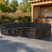 Set Divano da Giardino 12 pz Grigio e Grigio Scuro polyrattan 3437162