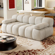 DIVANO Angolare 200x100x68 cm Tessuto Bianco Senza Montaggio