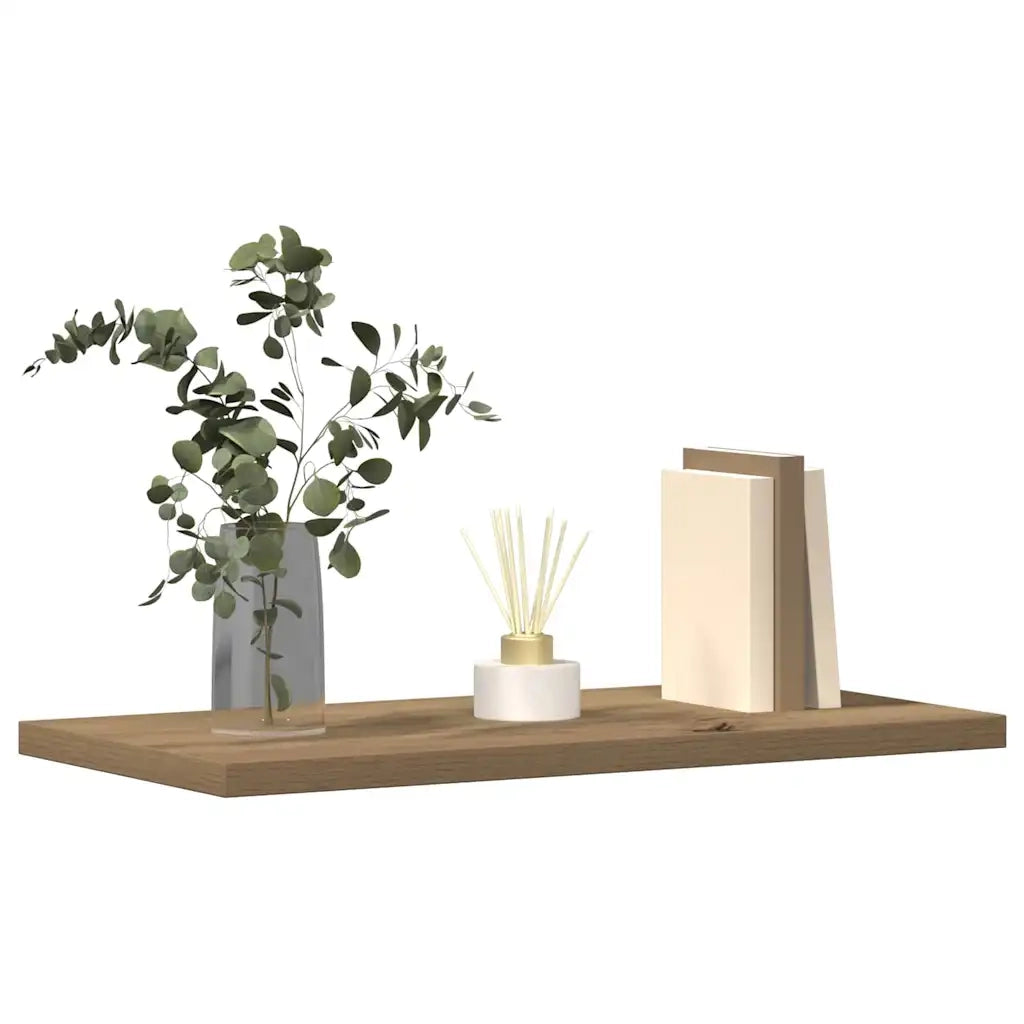 Mensole Parete 4pz Rovere Artigianale 40x20x1,5cm in Truciolato 856292
