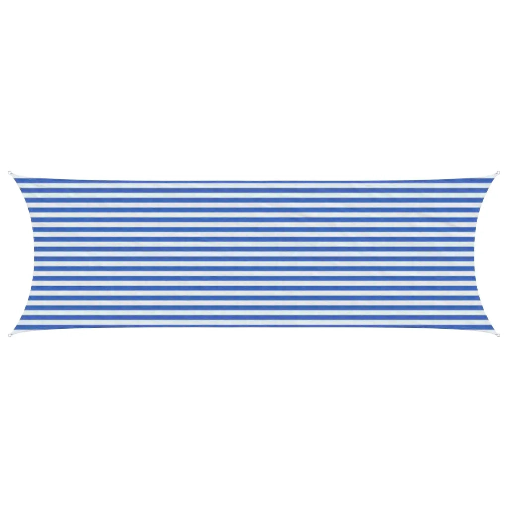 Vela Parasole | Telo Ombra | Vela da ombra Blu e Bianco 2 x 6 m HDPE
