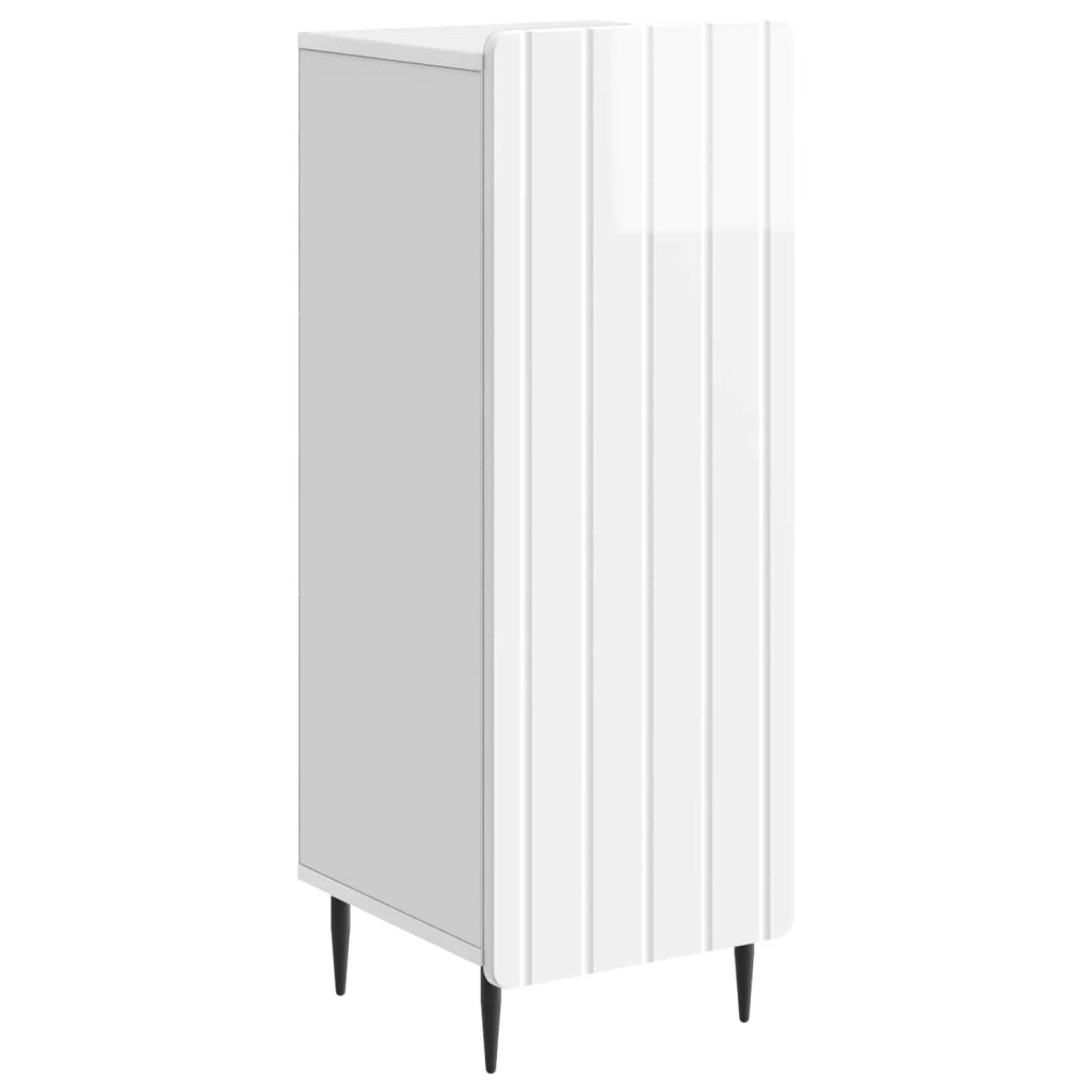 Credenza Bianco Lucido 34,5 x 33 x 92 cm Legno ingegnerizzato 894369