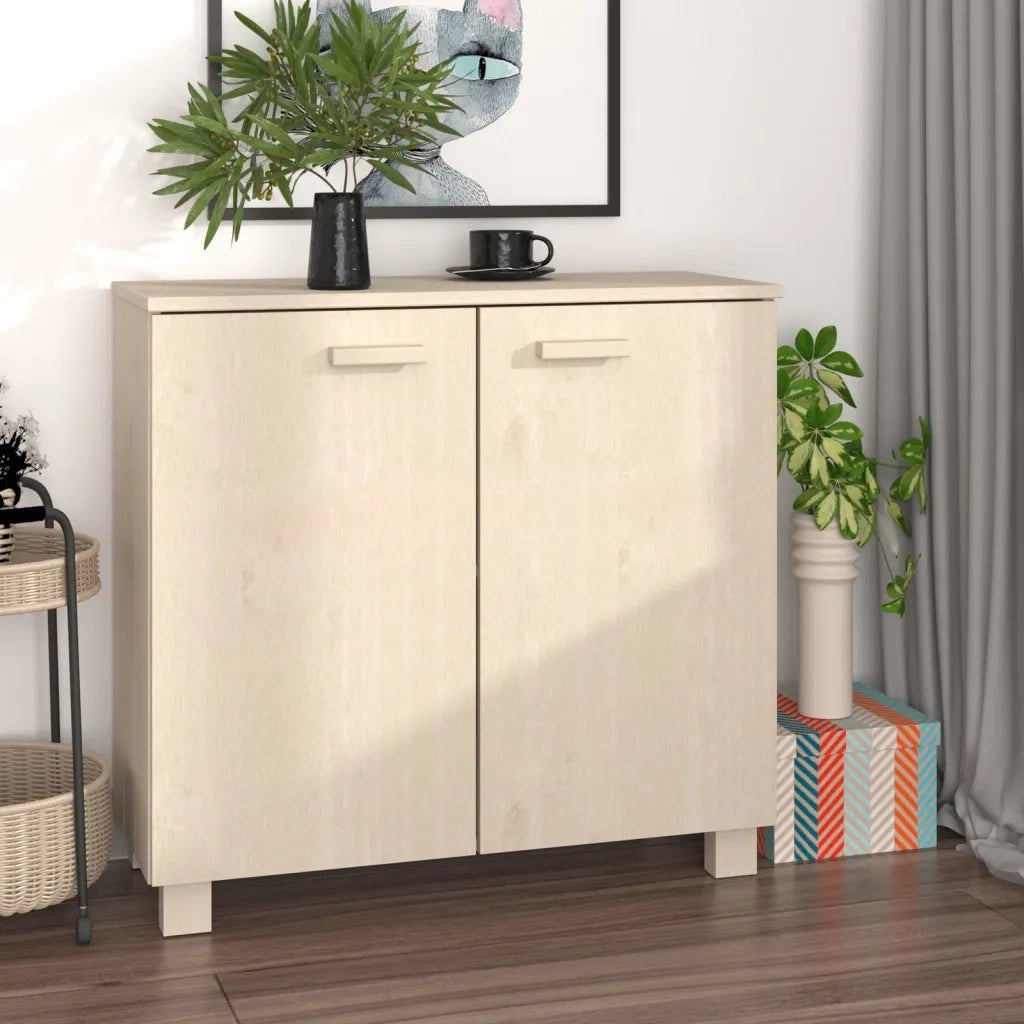 Credenza HAMAR ambra 85x35x80 cm in Legno Massello di Pino