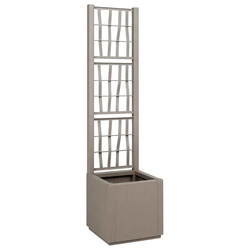 Vaso da Giardino con Trellis Marrone Chiaro 36 x 36 x 140 cm PP 42006501
