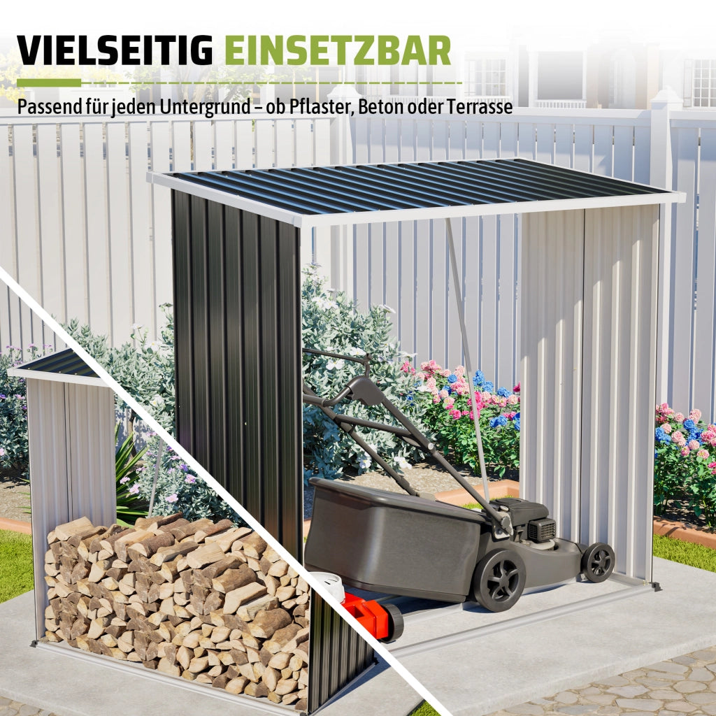 PORTALEGNA In acciaio zincato 172,3x88x158,1 cm Nero
