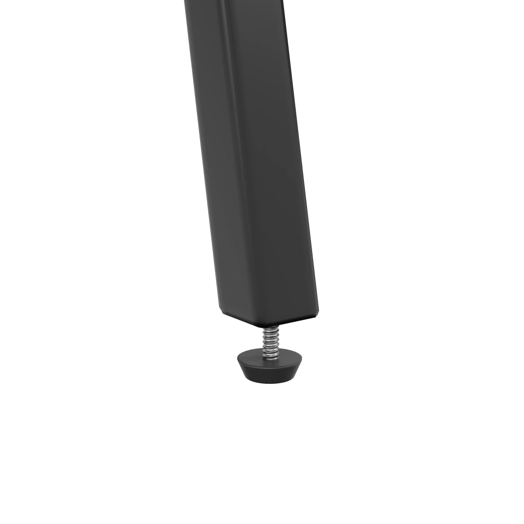 Sgabello da Bar Set da 2 con Doppio Poggiapiedi e Piedini Regolabili, in MDF e Metallo, Nero 30 × 30 × 63 cm
