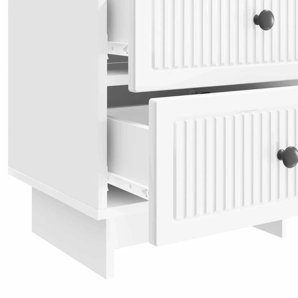 Armadio da Notte con cassetto Bianco Lucido 43 x 34,5 x 47,5 cm 893843