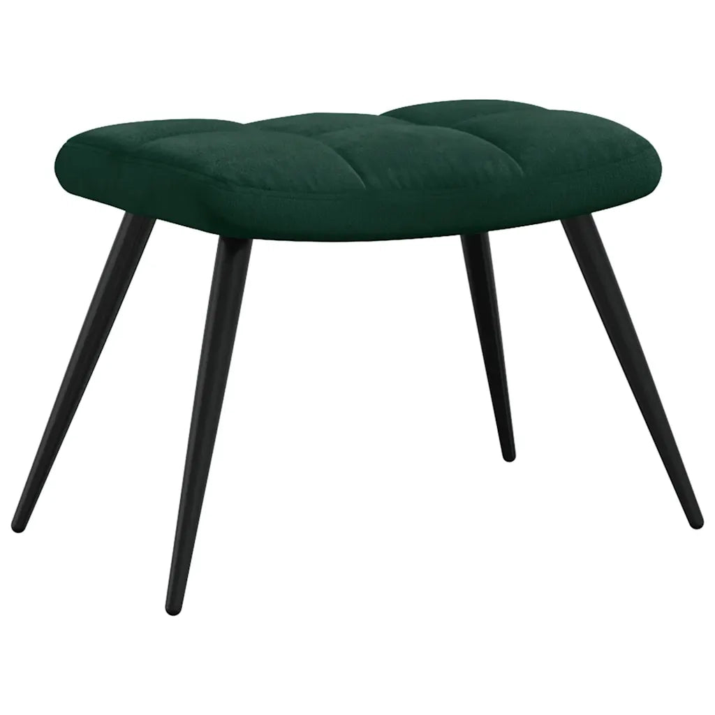 Poltrona Relax | Sedia Relax con Poggiapiedi Verde Scuro in Velluto