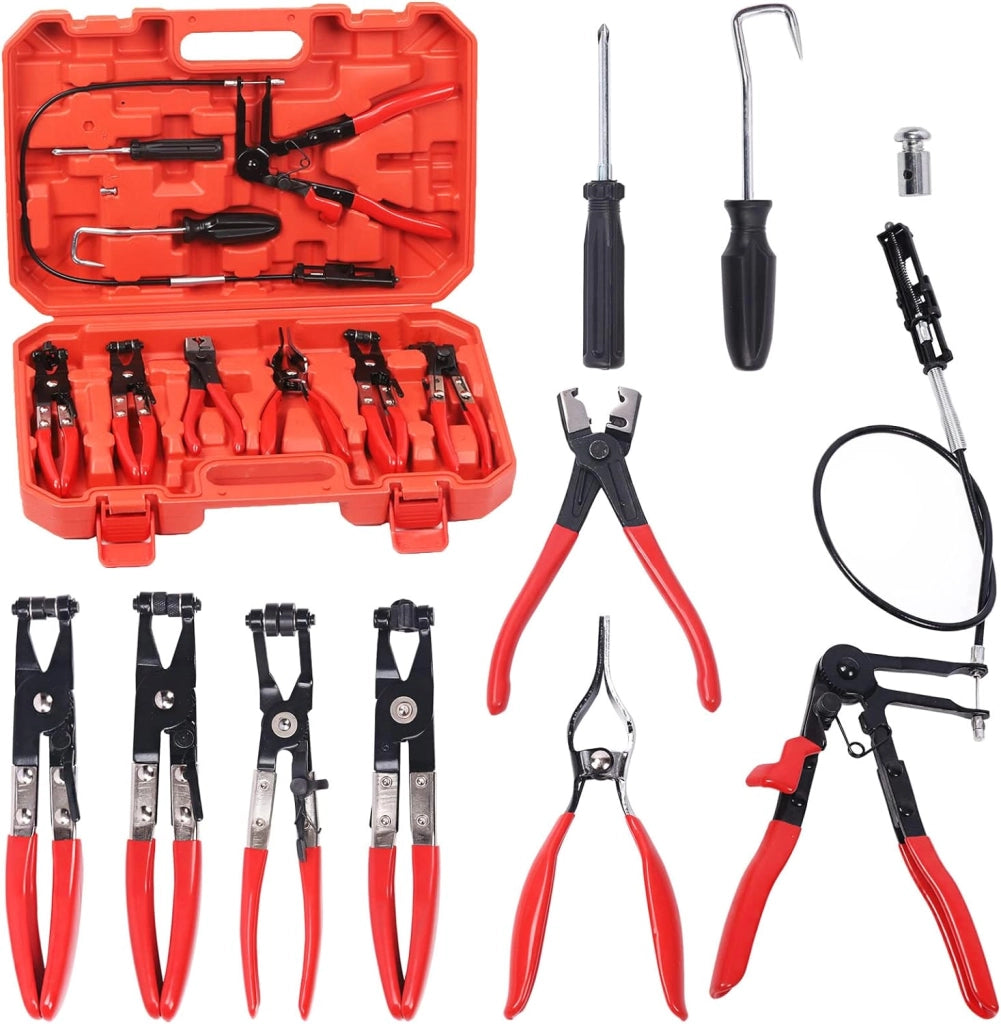 Set kit di 9 pinze per fascette morsetti auto smonta fascette auto
