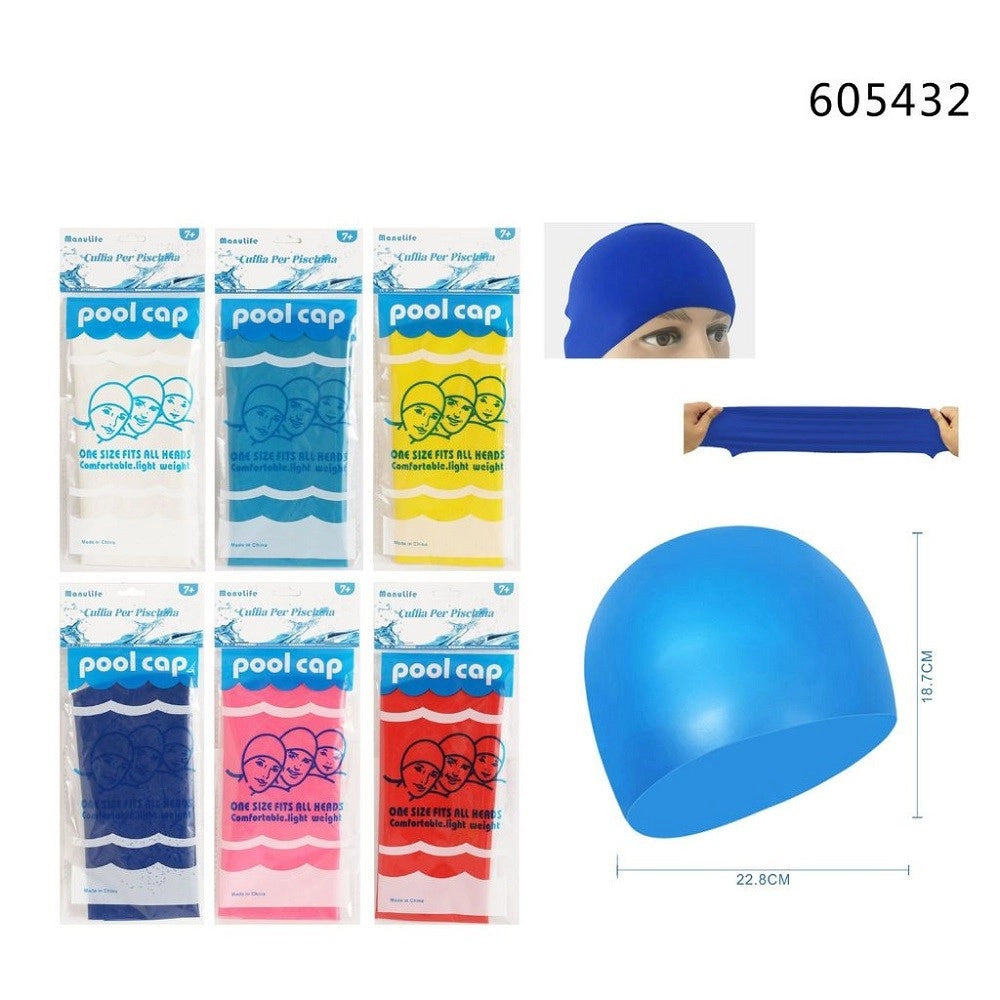 Trade Shop - Cuffia Da Nuoto Accessori Per Piscina Mare Unisex 22.8x18.7cm Vari Colori 605432 -