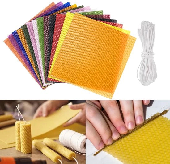 Piastre per candele in cotone 24 pezzi - 12 colori - 20 x 20 cm - senza riscaldamento necessario