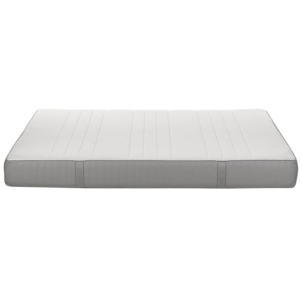 Materasso in schiuma bianco e grigio EU Matrimoniale durezza media con cerniera e copertura in poliestere 180 x 200 cm rimovibile Accessori per la camera da letto