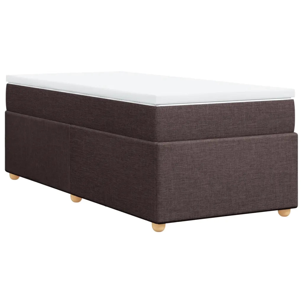 Giroletto a Molle con Materasso Marrone Scuro 90x190cm Tessuto