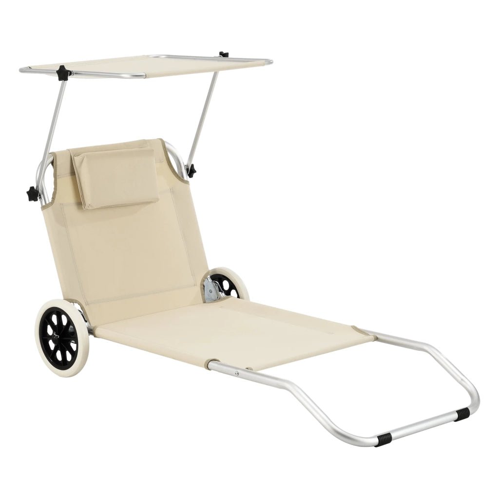Lettino prendisole con ruote alluminio poliestere beige argento opaco 03_0006420