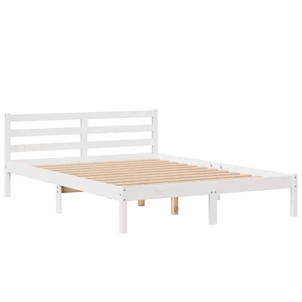 Letto Libreria senza Materasso Bianco 160x200 cm Legno di Pino 3321943