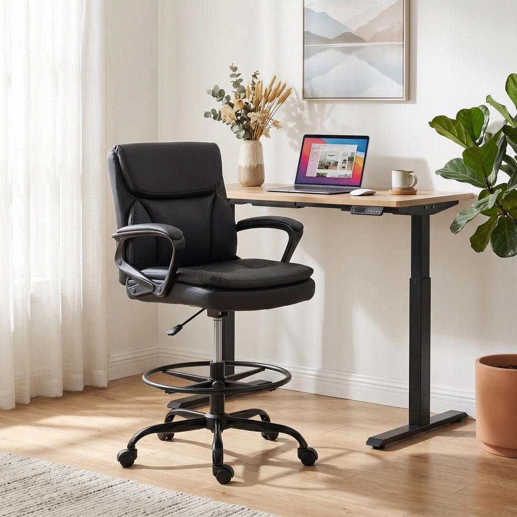 Sedia da ufficio ergonomica regolabile in altezza ¨C zephmum ¨C nero 61x61x108 cm