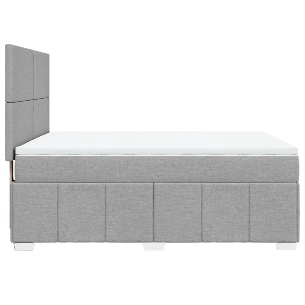 Giroletto a Molle con Materasso Grigio Chiaro 140x200cm Tessuto