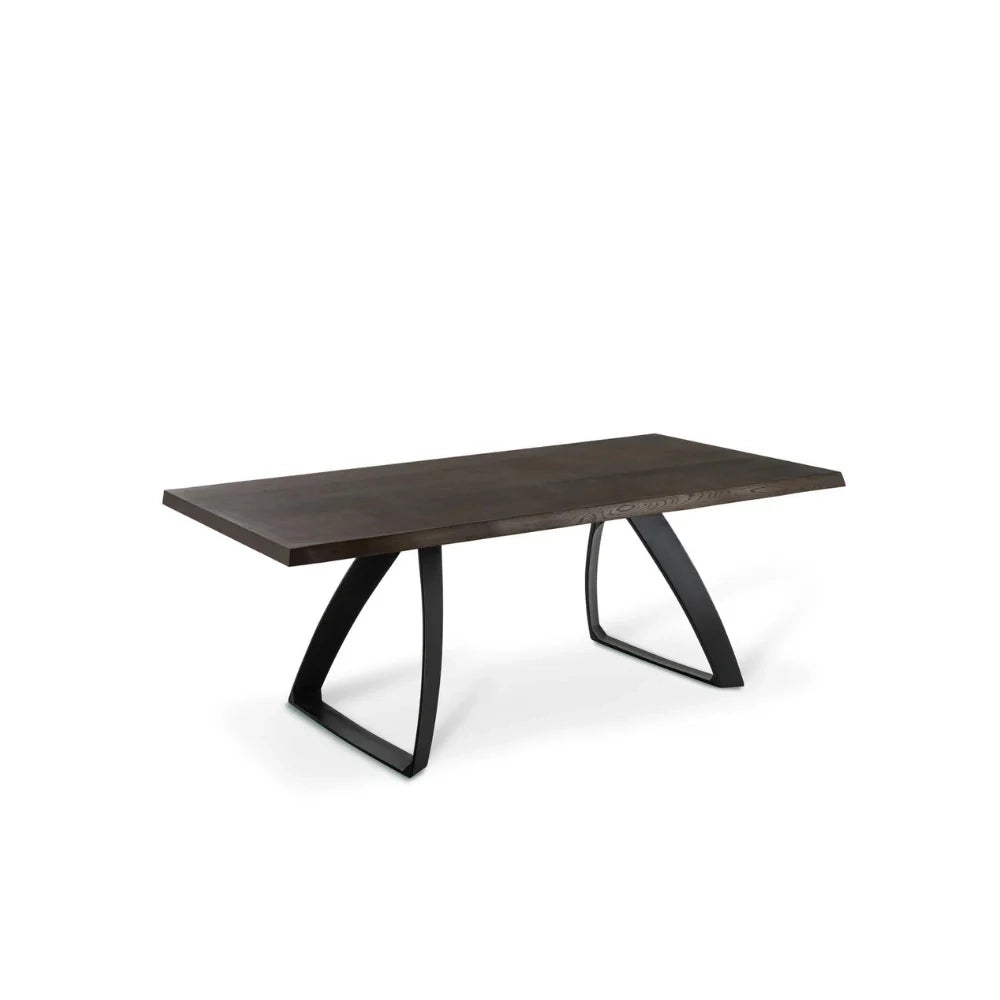 Tavolo da pranzo fisso in legno impiallacciato rovere termocotto Timber 160x90 cm fino a 8 posti Made in Italy | Duzzle