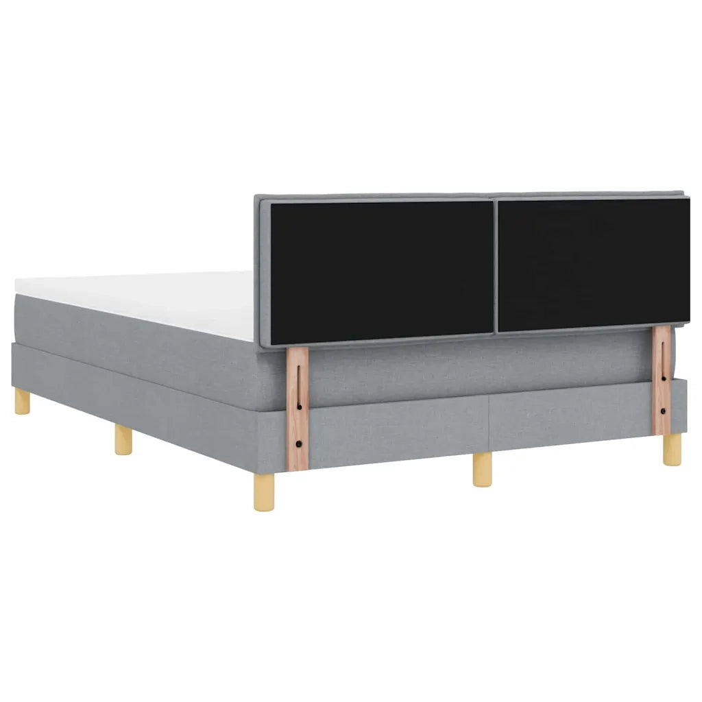 Letto a Sorgente LED con led Grigio chiaro 140 x 190 cm Tessuto 3342513