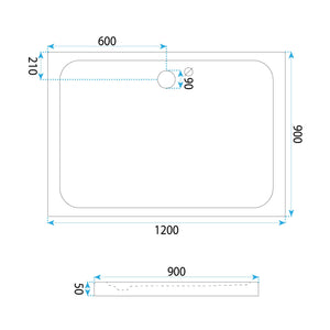 Piatto Doccia Acrilico Rea Belmond White 90x120
