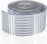 Specchi quadrati autoadesivi in vetro per decorazione di DIY e artigianato - argento 1 grande rotolo