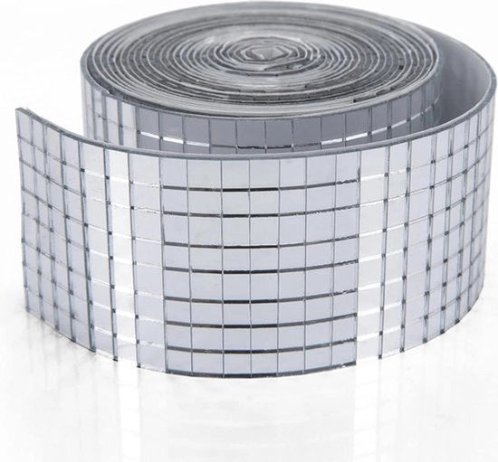 Specchi quadrati autoadesivi in vetro per decorazione di DIY e artigianato - argento 1 grande rotolo