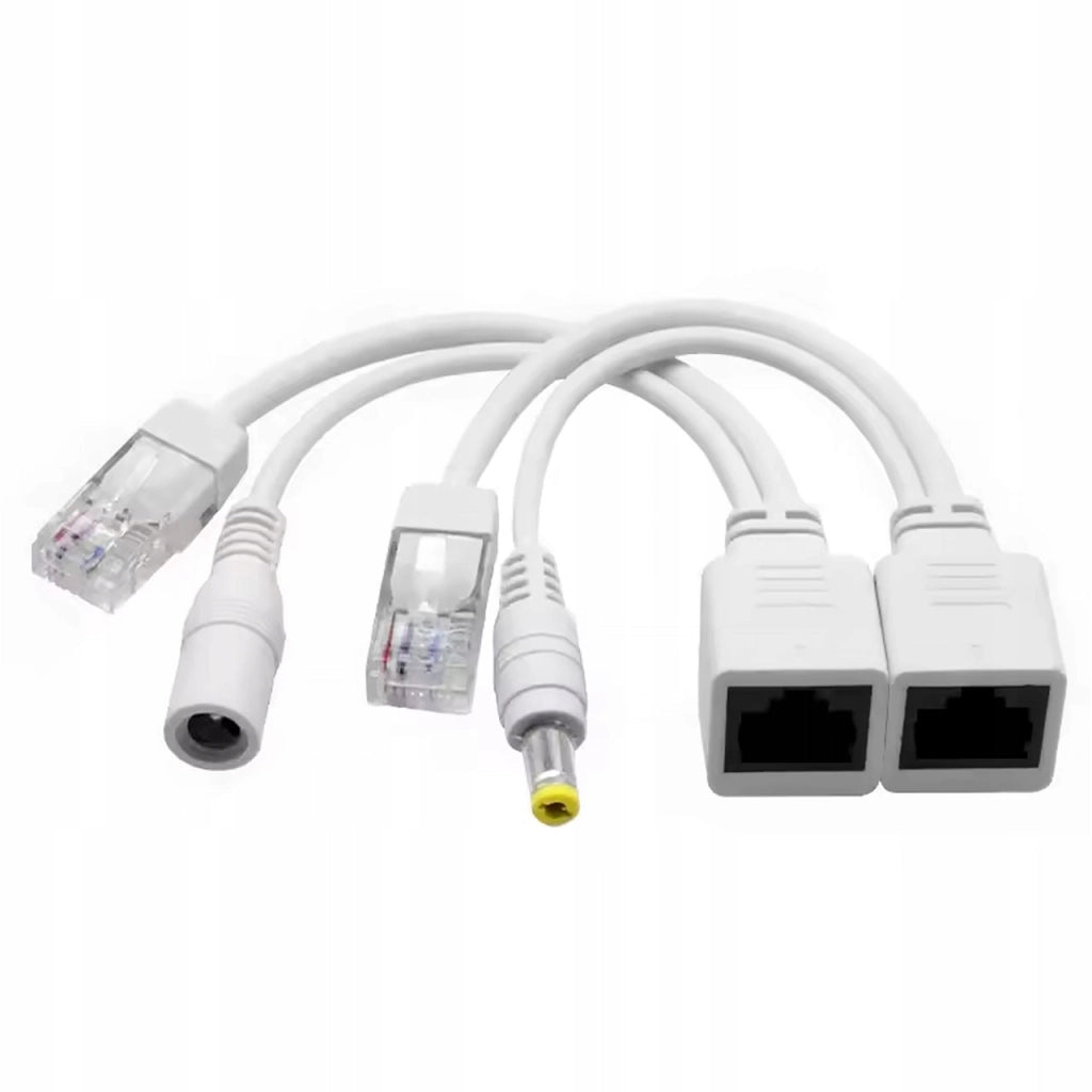 Set Adattatori PoE RJ45 + Alimentazione DC 2.1/5.5 Rosfix P-PoE1 – Compatibile con IP Camere, NVR, Router