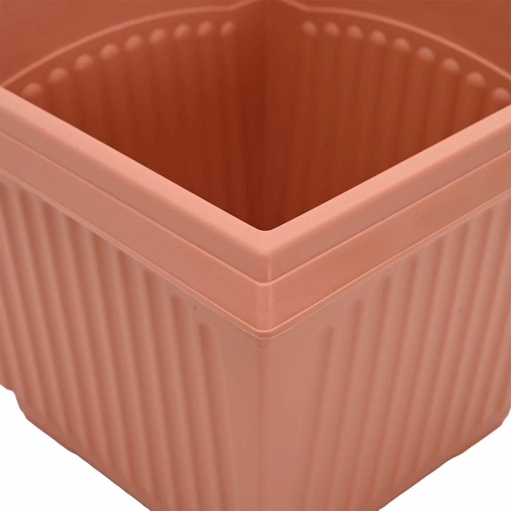 Fioriere | Cassetta per fiori | Vasi per Piante 6 pz Rosso Mattone 43 x 43 x 33,5 cm Plastica