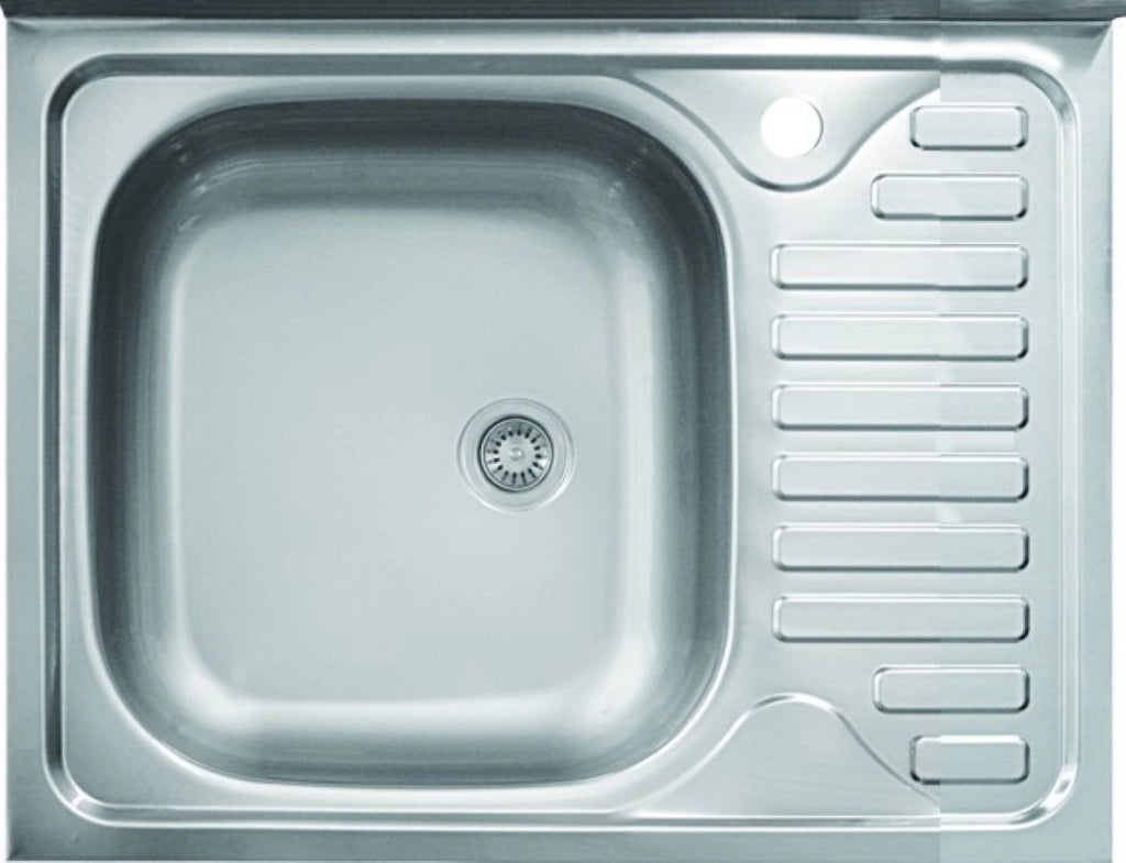 Lavello Inox Con Una Vasca E Gocciolatoio 50X60 + Piletta - Mabel