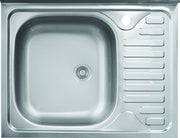 Lavello Inox Con Una Vasca E Gocciolatoio 50X60 + Piletta - Mabel