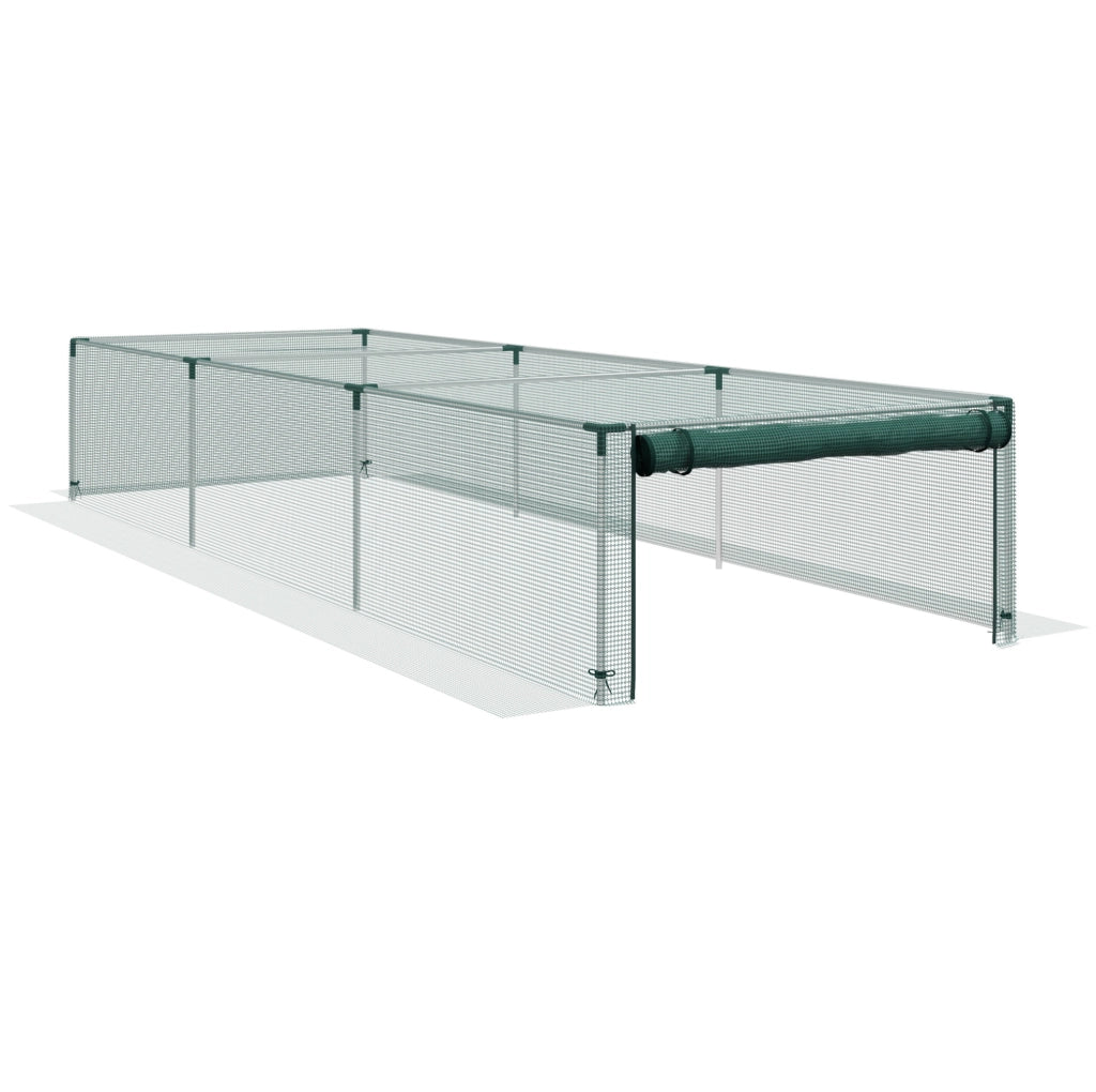 Tenda protettiva per piante 125 x 373 x 62,5 cm verde con porta zip