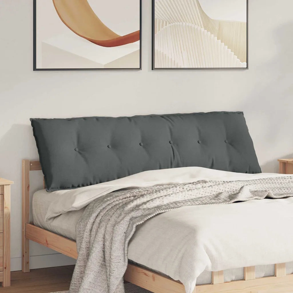 Cuscino per Schiena Grigio scuro 160 x 19 x 50 cm Tessuto