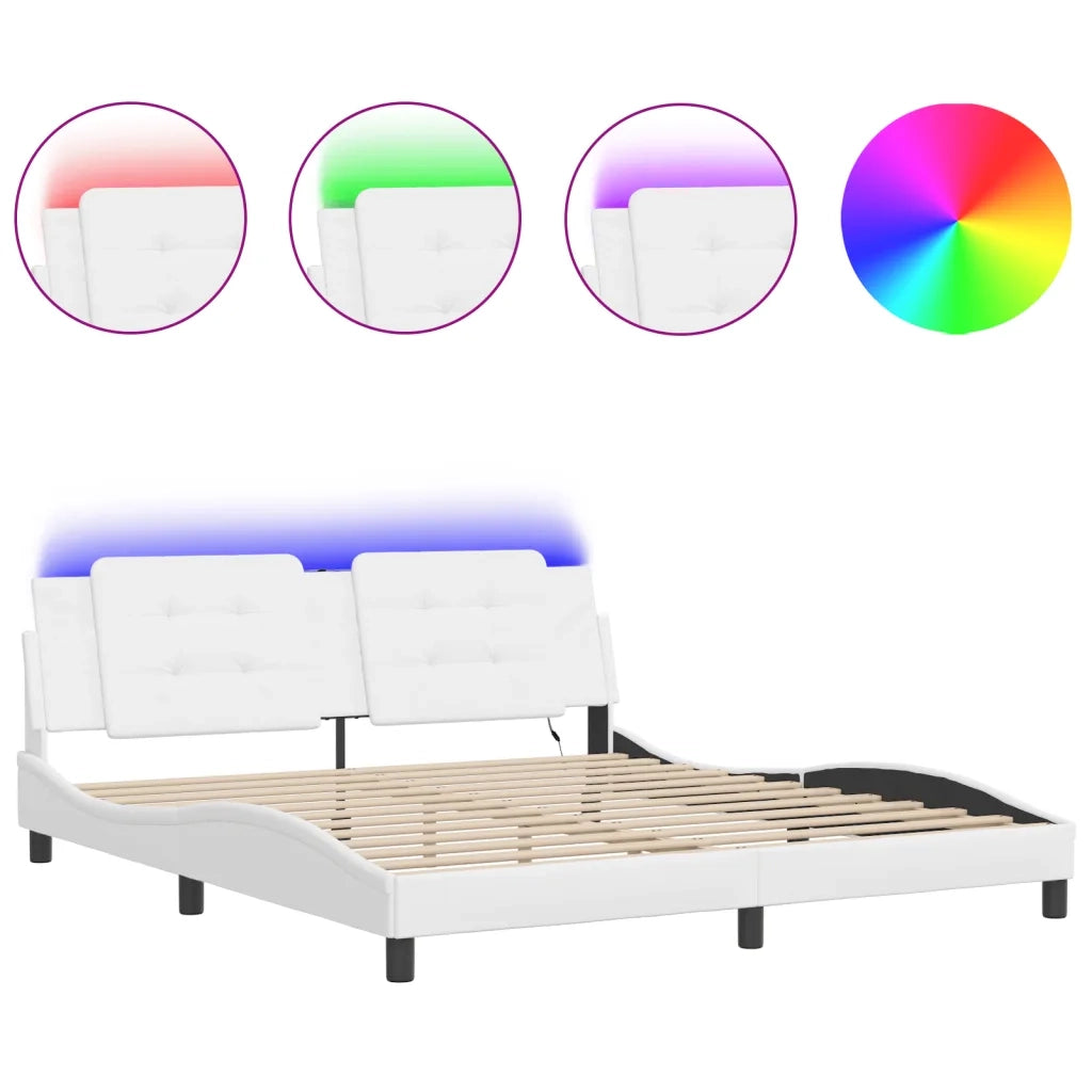 Giroletto con LED senza Materasso Zadar Bianco 180x200 cm