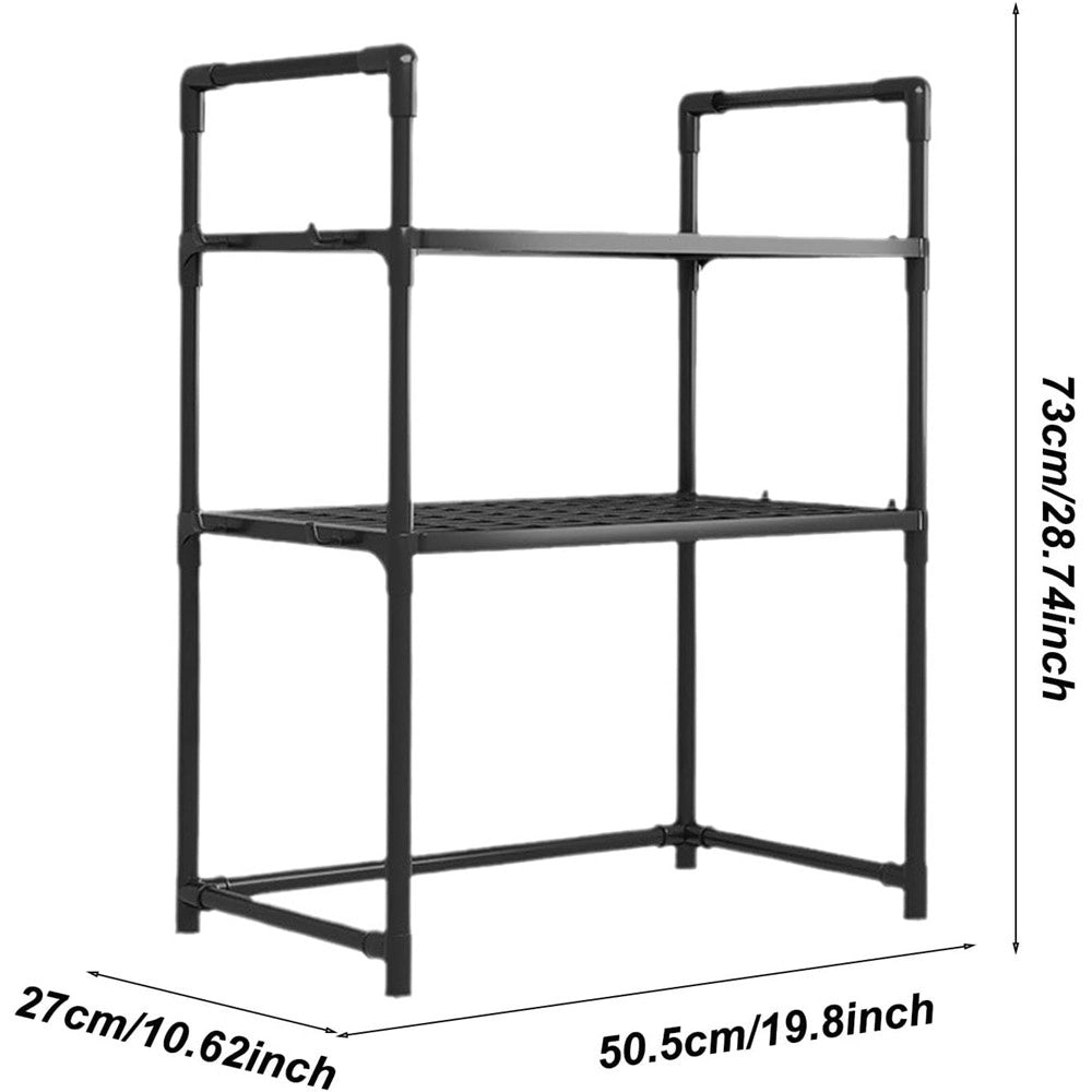 Trade Shop - Scaffale Per Forno Microonde A Livelli Mensola Ripiani Cucina Salvaspazio Con Ganci -