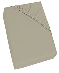 Lenzuolo Sotto Singolo con Angoli ed Elastico Tinta Unita Tortora