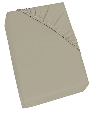 Lenzuolo Sotto Singolo con Angoli ed Elastico Tinta Unita Tortora