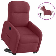 Poltrona Alzapersona Reclinabile Elettrica Rosso Vino Tessuto